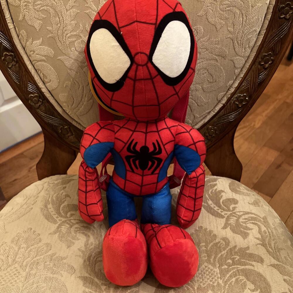 Spiderman 18” plush & Backpack By Marvel Adjustable Strap Spidey Disney Jr BNWT